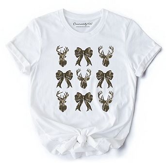 Coquette Deer Hunt T-Shirt, Camo Woodland Hunting Tee
