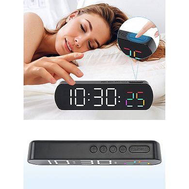 Dimmable LED Alarm Clock - 3-Level Brightness, Dual Alarms, Snooze Function 6.5"x1.0"x1.8"