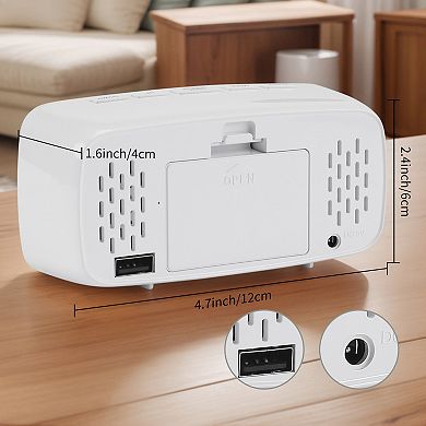Dimmable LED Alarm Clock 2-Level Brightness, Wired Shaker, Snooze Function 4.7"x1.6"x2.4"