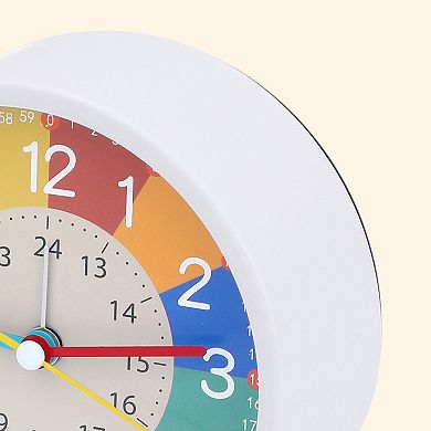 Mechanical Alarm Clock Colorful Cartoon Design, No Tick Sound, Battery Operated 4.5"x2.0"x4.7"