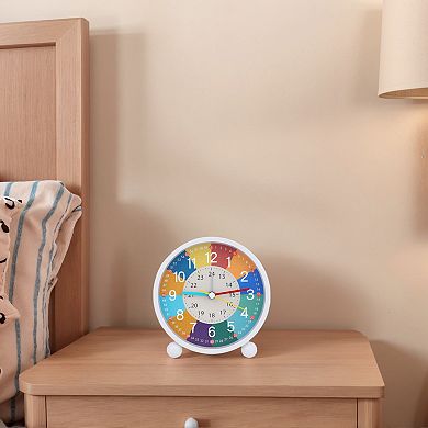 Mechanical Alarm Clock Colorful Cartoon Design, No Tick Sound, Battery Operated 4.5"x2.0"x4.7"