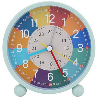 Mechanical Alarm Clock Colorful Cartoon Design, No Tick Sound, Battery Operated 4.5"x2.0"x4.7"