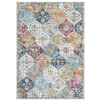 Oriental Washable Rug for Living Room Vintage Non Slip Foldable Soft Stain Resistant Carpet