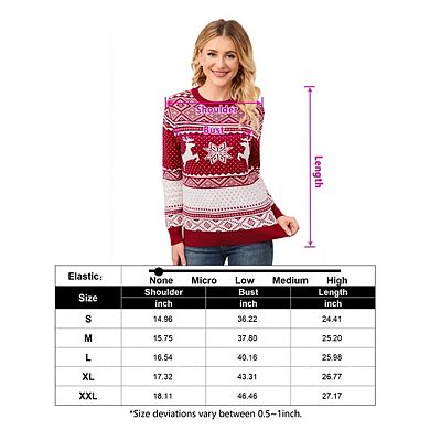 Women's Christmas Couple Sweater Casual Family Long-Sleeved Cute Pullover
