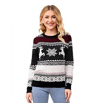 Women's Christmas Couple Sweater Casual Family Long-Sleeved Cute Pullover
