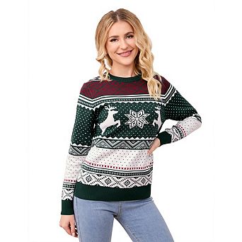 Women's Christmas Couple Sweater Casual Family Long-Sleeved Cute Pullover