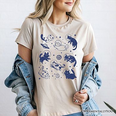 Cats in Space Retro T-Shirt, Funny Astronaut Kitty Tee with Cosmic Vibes
