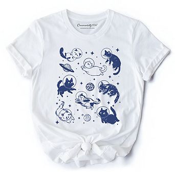 Cats in Space Retro T-Shirt, Funny Astronaut Kitty Tee with Cosmic Vibes