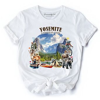 Artistic Yosemite National Park T-Shirt, California Hikers Travel Tee and Souvenir