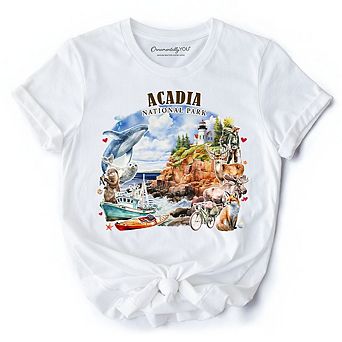 Majestic Acadia National Park Artwork T-Shirt, Maine Travel Tee and Souvenir