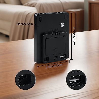 Dimmable LED Alarm Clock - 3-Level Brightness, Large LED Display, Dual Alarms 3.5"x1.0"x4.7"