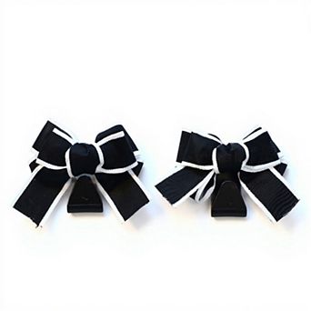Decorative Ribbon Bow Car Headrest Hooks 2 pc Set for Handbags and Accessories