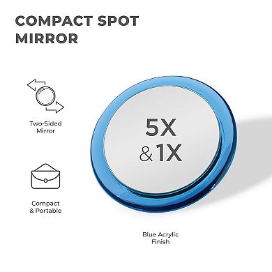 Dual-Sided Compact Mirror — 5X/1X Magnification (Acrylic)