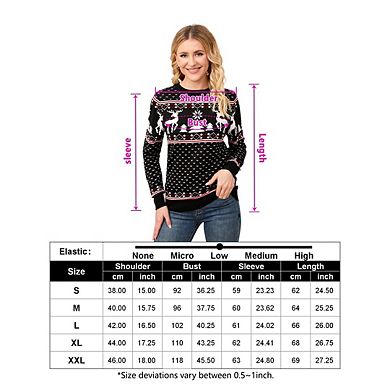 Women's Family Matching Christmas Sweater Elk Christmas Tree Print Pullover Tops
