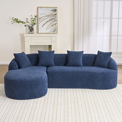 Whisen L-Shape Sectional Sofa with Curved Chaise