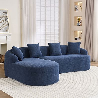 Whisen L-Shape Sectional Sofa with Curved Chaise