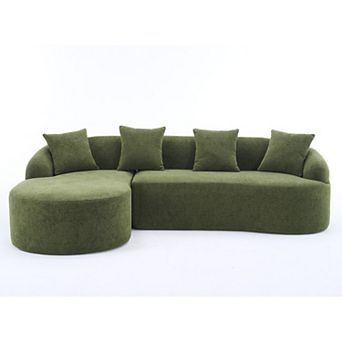 Whisen L-Shape Sectional Sofa with Curved Chaise
