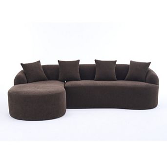 Whisen L-Shape Sectional Sofa with Curved Chaise