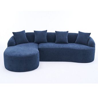 Whisen L-Shape Sectional Sofa with Curved Chaise