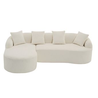 Whisen L-Shape Sectional Sofa with Curved Chaise