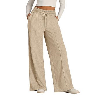 Womens Wide Leg Sweatpants Baggy Lounge Travel Pants Fall Outfits Winter Drawstring Athletic Joggers