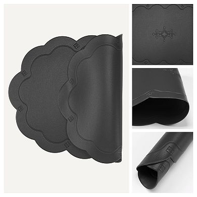Set of 6 Leather Placemats for Kitchen Dining Table Decor Waterproof Table Placemats 17.7*11.8inch
