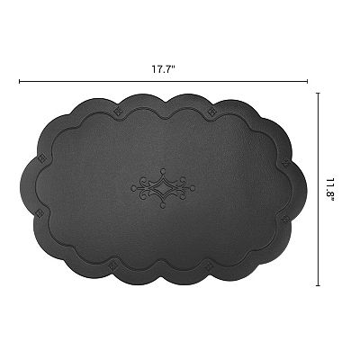 Set of 6 Leather Placemats for Kitchen Dining Table Decor Waterproof Table Placemats 17.7*11.8inch