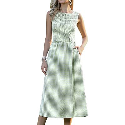 simple summer dresses TqaSer for Women 2024 Short Sleeve Solid Color Waist Shirred A-Line Casual Dress at Amazon Women's Clothing store Perfect for busy days when you want to look put together without trying too hard. Teen Girl Dresses Basic Casual
