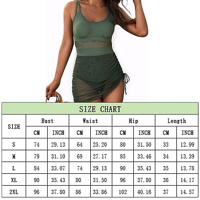 Womens Summer Swimsuit Clearance,Women's Solid Color Sling Round Neck Conservative Skirt Swimsuit