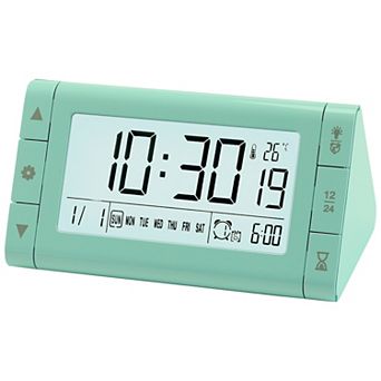 Digital Alarm Clock Large LED Display, Three Alarms, Batteries Powered for Bedroom 4.9"x3.0"x2.6"
