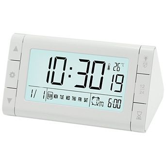 Digital Alarm Clock Large LED Display, Three Alarms, Batteries Powered for Bedroom 4.9"x3.0"x2.6"