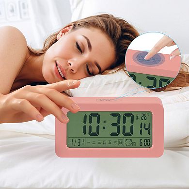Digital Alarm Clock - Large LED Display, Three Alarms, Batteries Powered, Night Light 5.4"x1.4"x3.0"