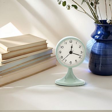 Desk Mechanical Alarm Clock Minimalist Metal Frame Non-Tick, Perfect for Study/Office 3.1"x3.1"x5.0"