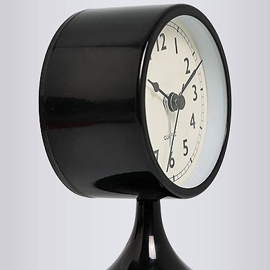 Desk Mechanical Alarm Clock Minimalist Metal Frame Non-Tick, Perfect for Study/Office 3.1"x3.1"x5.0"