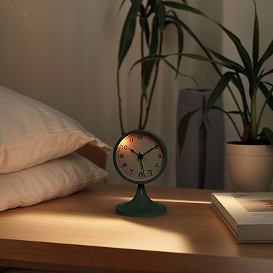 Desk Mechanical Alarm Clock Minimalist Metal Frame Non-Tick, Perfect for Study/Office 3.1"x3.1"x5.0"
