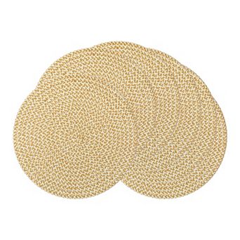 Round Placemats Set of 6 Woven Placemats for Home and Kitchen Indoor Table Mat Wipe Clean 15inch