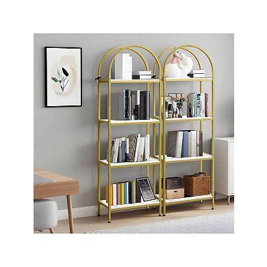 Arched Bookshelf,Arched Display Racks,Tall Standing Bookshelves With Metal Frame,Modern Open