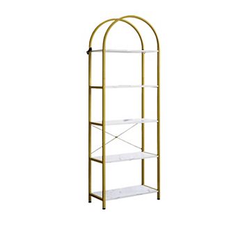 Arched Bookshelf,Arched Display Racks,Tall Standing Bookshelves With Metal Frame,Modern Open