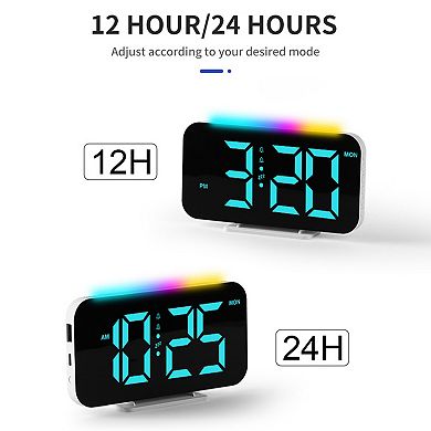 Loud Alarm Clock for Heavy Sleepers, Adjustable Volume, Large LED Display Digit Clock 6.3"x1.0"x3.4"