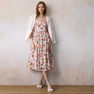 Women's LC Lauren Conrad Seamed Bodice Scoopneck Midi Dress