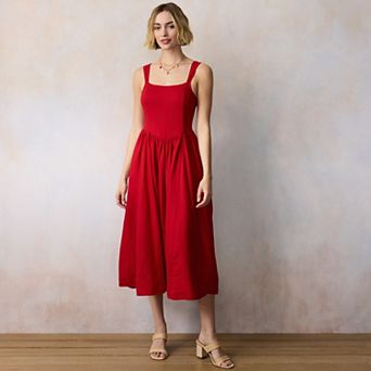 Women's LC Lauren Conrad Seamed Bodice Scoopneck Midi Dress