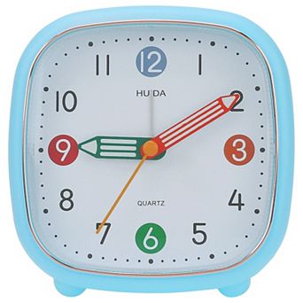 Mechanical Alarm Clock - Colorful Cartoon Design, Gentle Alarm, Silent Non-Tick 4.1"x1.8"x4.1"