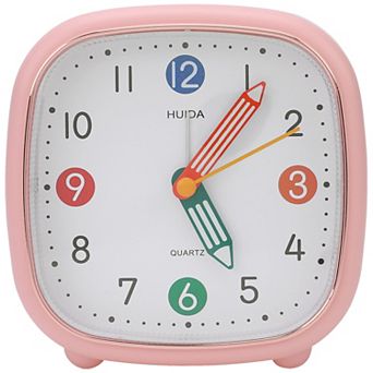 Mechanical Alarm Clock - Colorful Cartoon Design, Gentle Alarm, Silent Non-Tick 4.1"x1.8"x4.1"