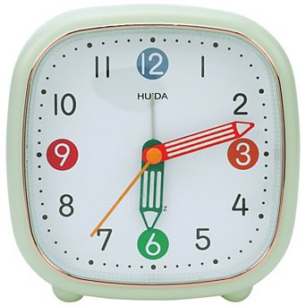 Mechanical Alarm Clock - Colorful Cartoon Design, Gentle Alarm, Silent Non-Tick 4.1"x1.8"x4.1"