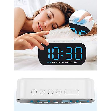 Dimmable LED Alarm Clock - 5-Level Brightness, Dual Alarms, Snooze Function 5.1"x1.4"x2.4"