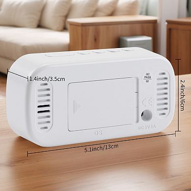 Dimmable LED Alarm Clock - 5-Level Brightness, Dual Alarms, Snooze Function 5.1"x1.4"x2.4"