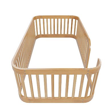 Whisen Wood Floor Bed Frame with Fence