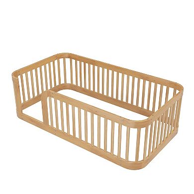 Whisen Wood Floor Bed Frame with Fence