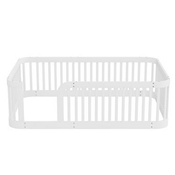 Whisen Wood Floor Bed Frame with Fence