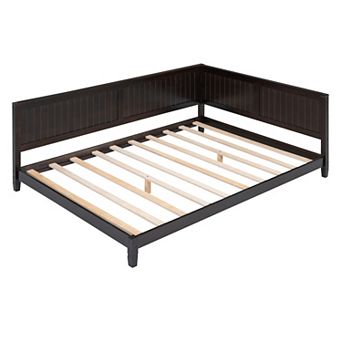 Whisen Classic Design Wood Daybed, Sofa Bed with Backrset and Unique Armrset
